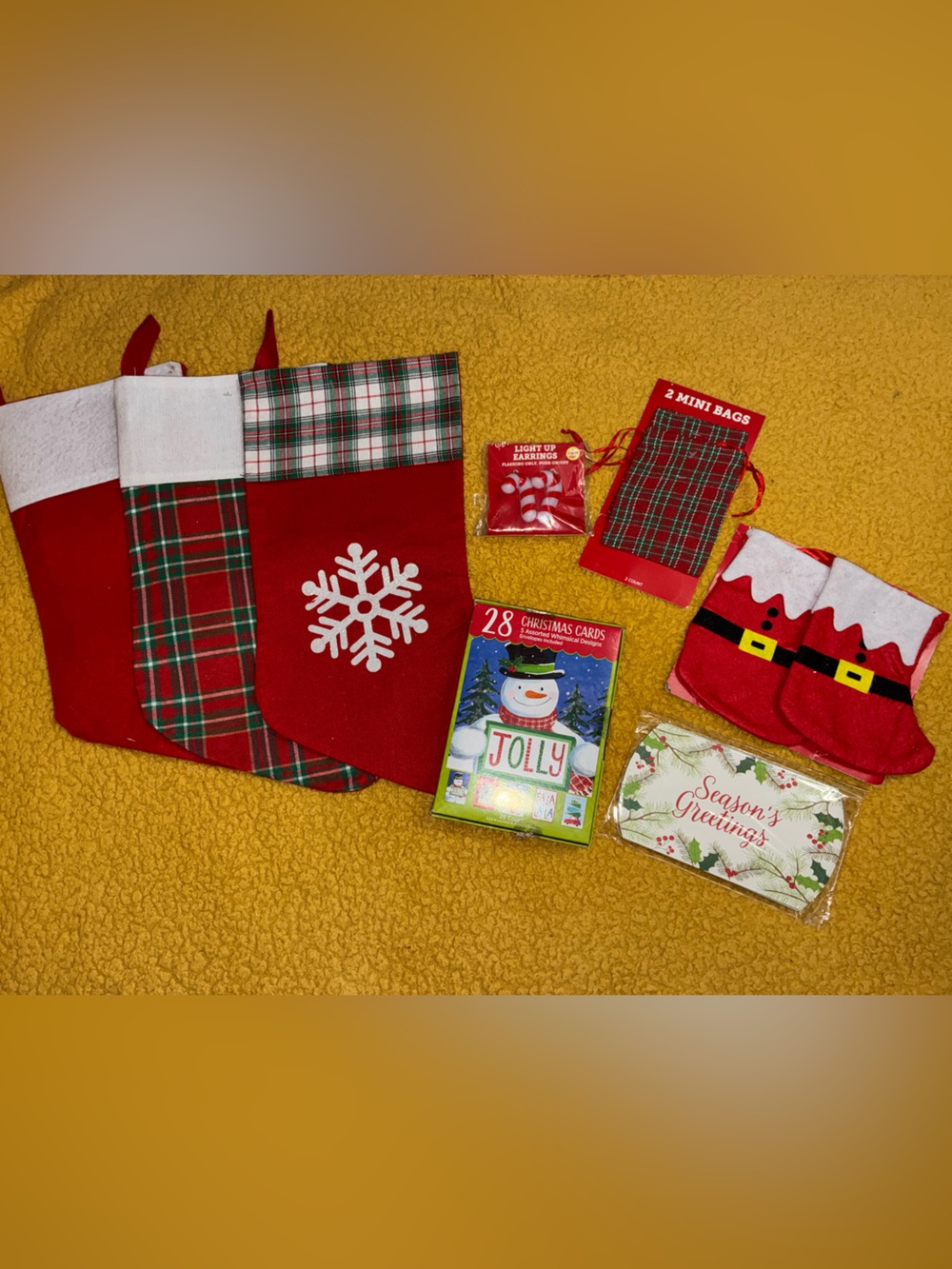 Christmas stockings, christmas cards , mini bags bundle